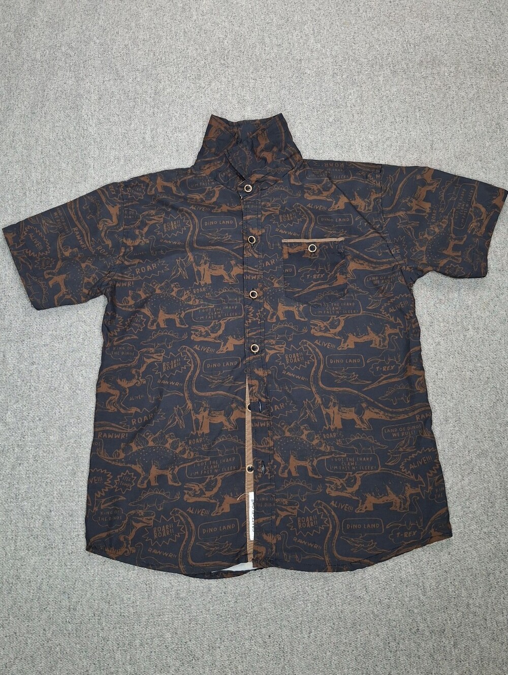 Craft + FLOW Boys Dinosaur Button Down Shirt Size 7 XL